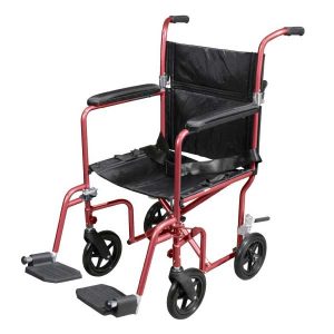 Flyweight Lightweight Transport Wheelchair with Removable Wheels