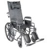 Silver Sport Reclining Wheelchair with Detachable Desk Length Arms and Elevating Leg rest